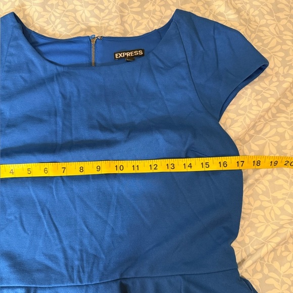 Express Blue Sheath Mini Dress Cap Sleeve - Picture 2 of 6